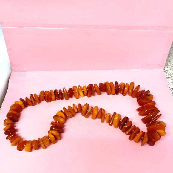 Vintage Baltic Amber Butterscotch Beaded Necklace 24 Inches - Picture 4 of 7